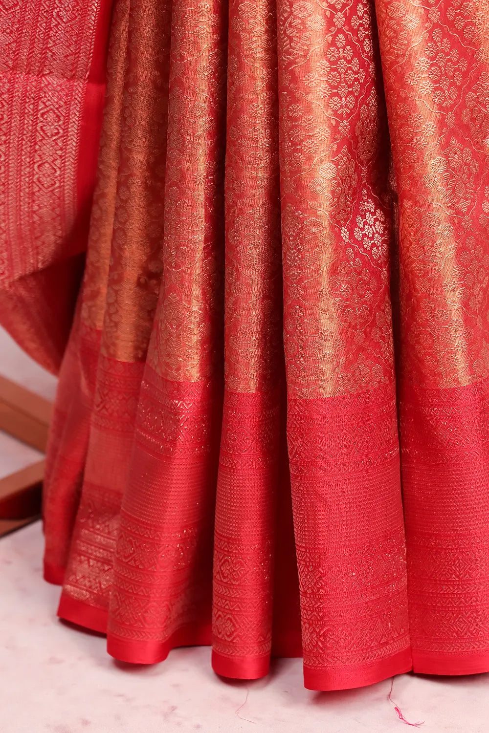 Maroon Kancheepuram Tissue Silk Saree