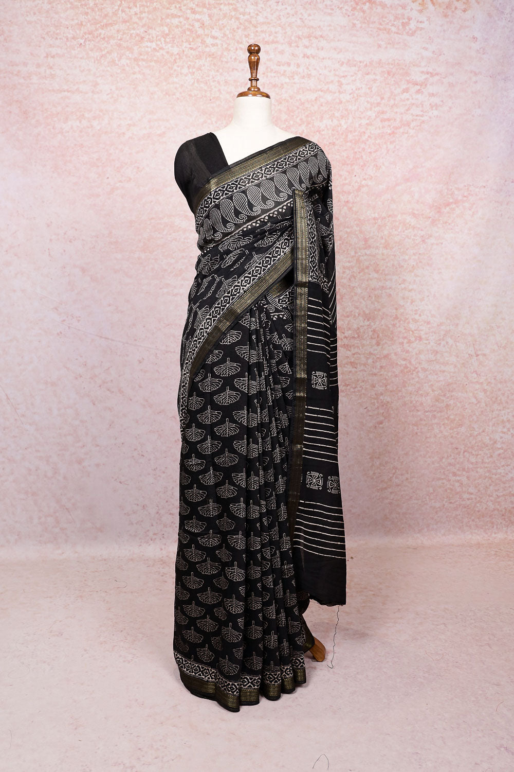 Black Soft Cotton Saree
