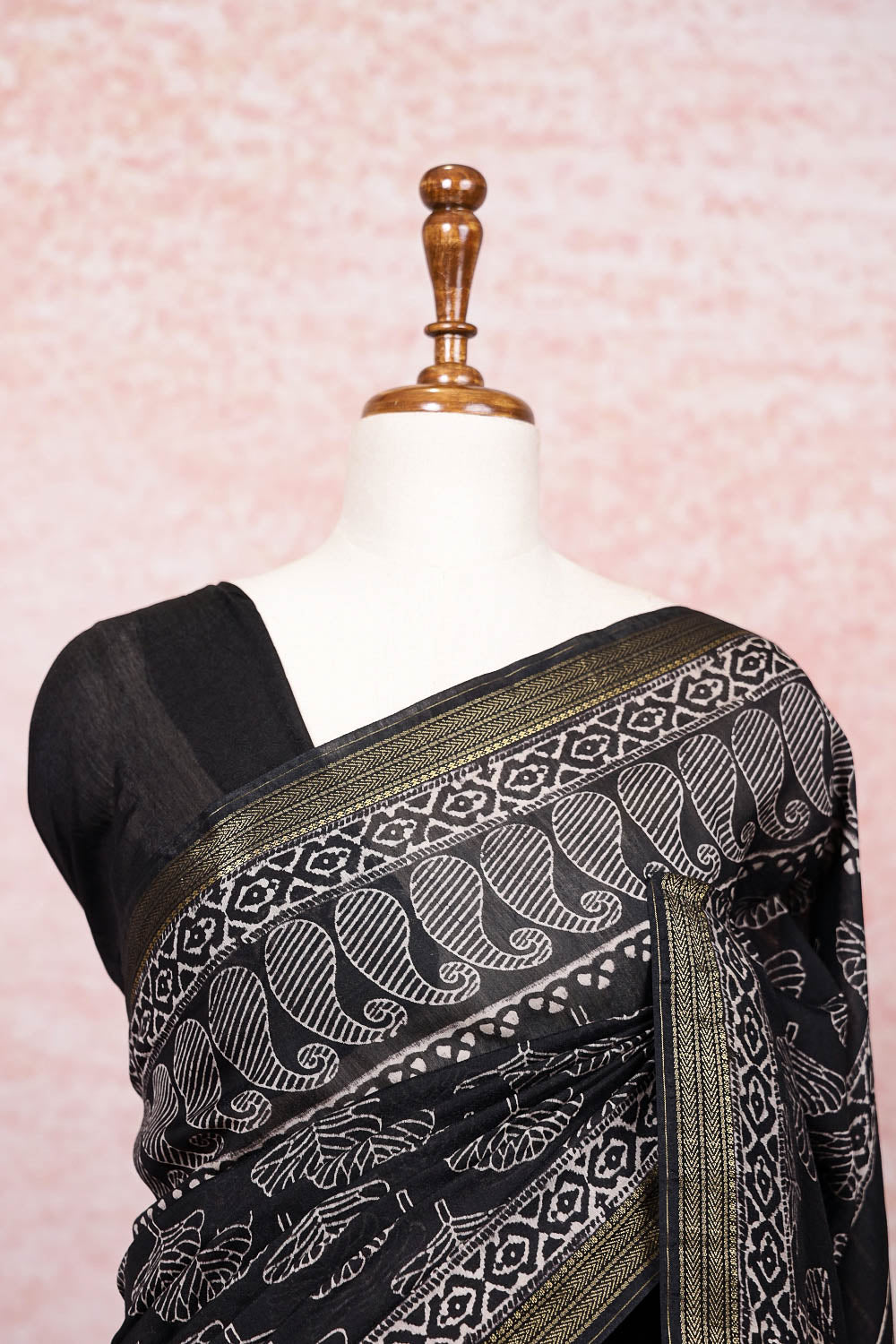 Black Soft Cotton Saree