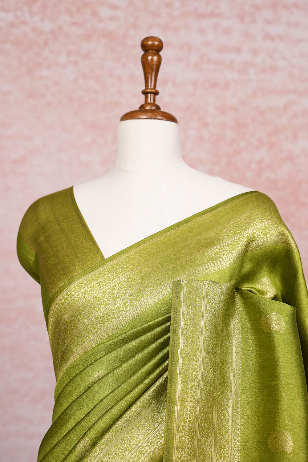 Green Semi Banarasi Saree
