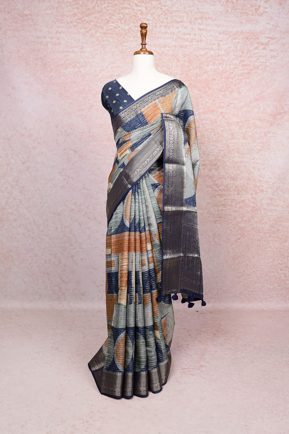 Multi Colours Semi Organza Saree