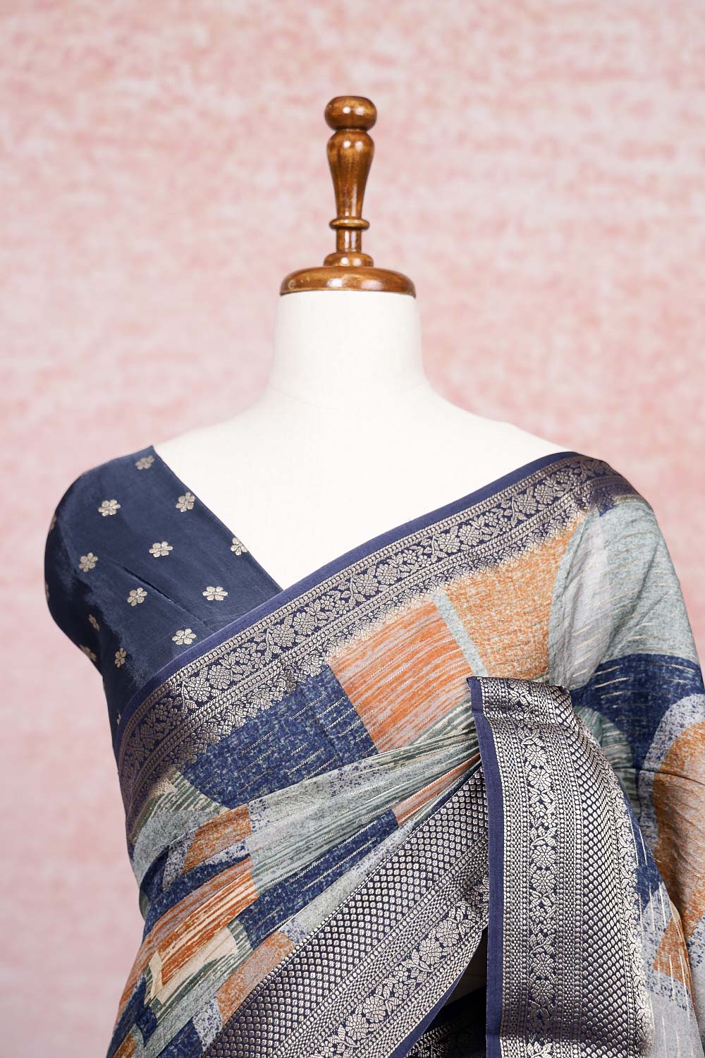 Multi Colours Semi Organza Saree