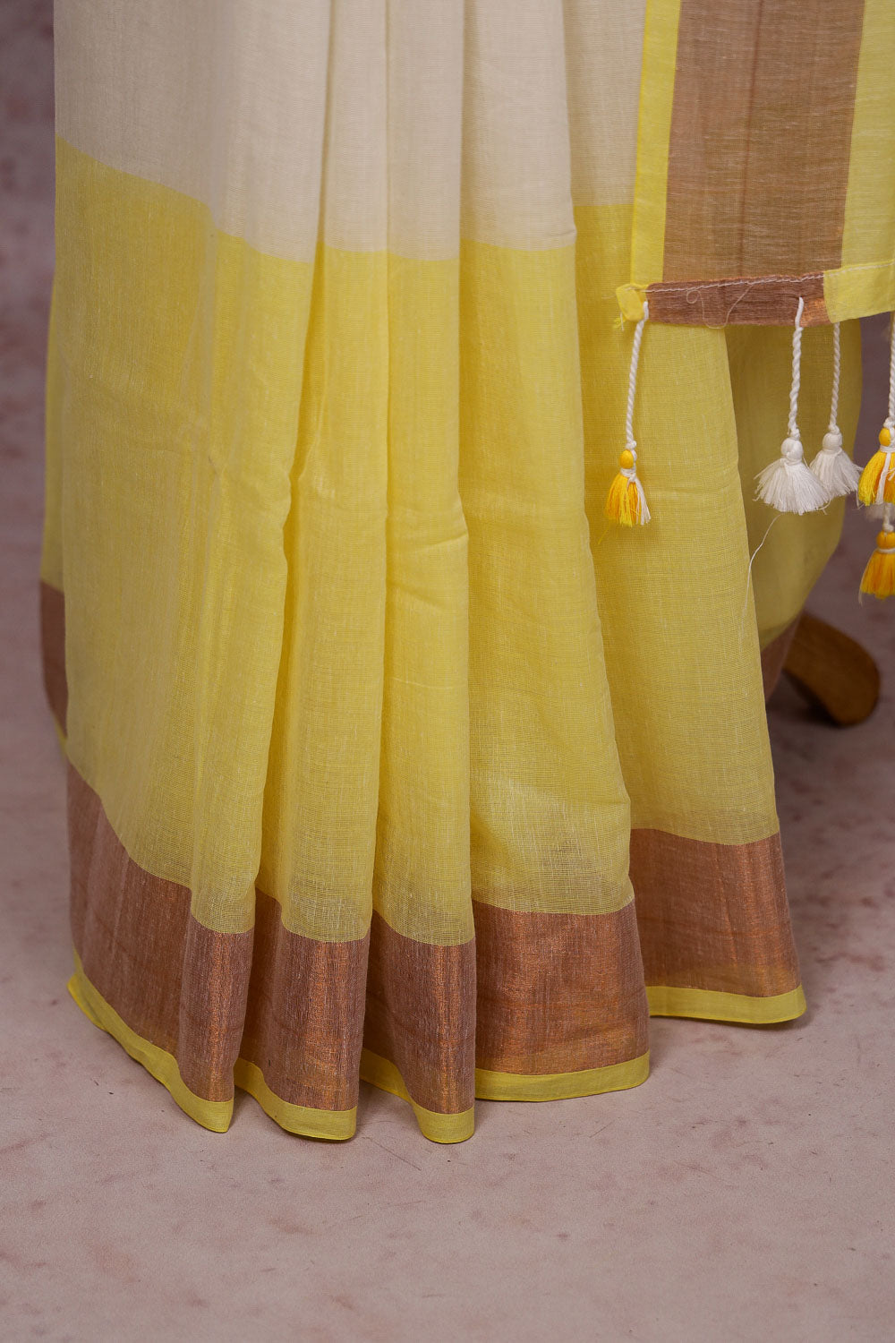 Cream Cotton Saree