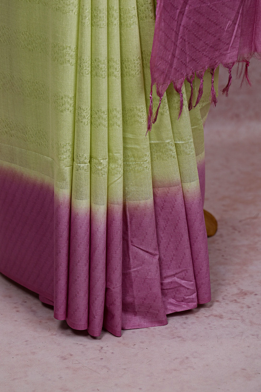 Pista Green Semi Tussar Saree