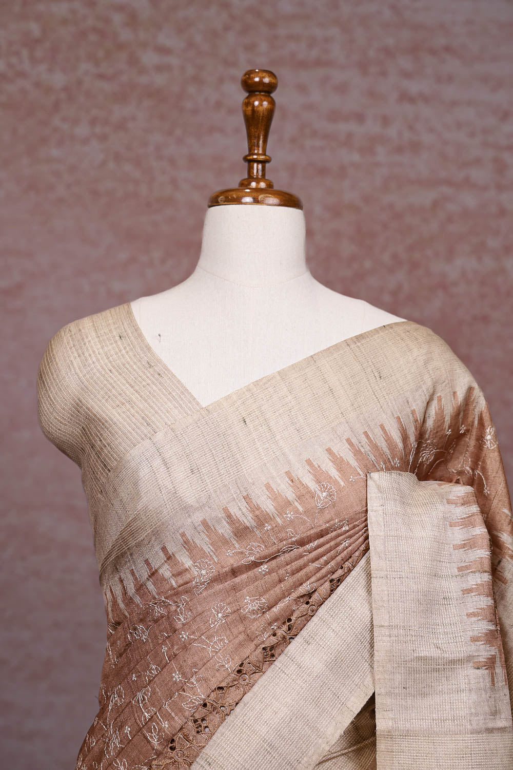 Chocolate Semi Jute Saree