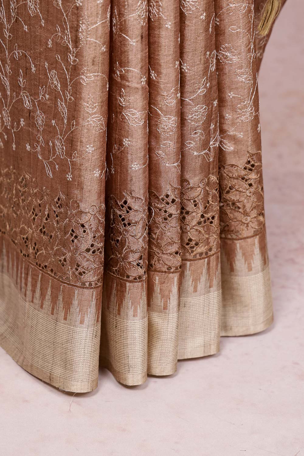 Chocolate Semi Jute Saree