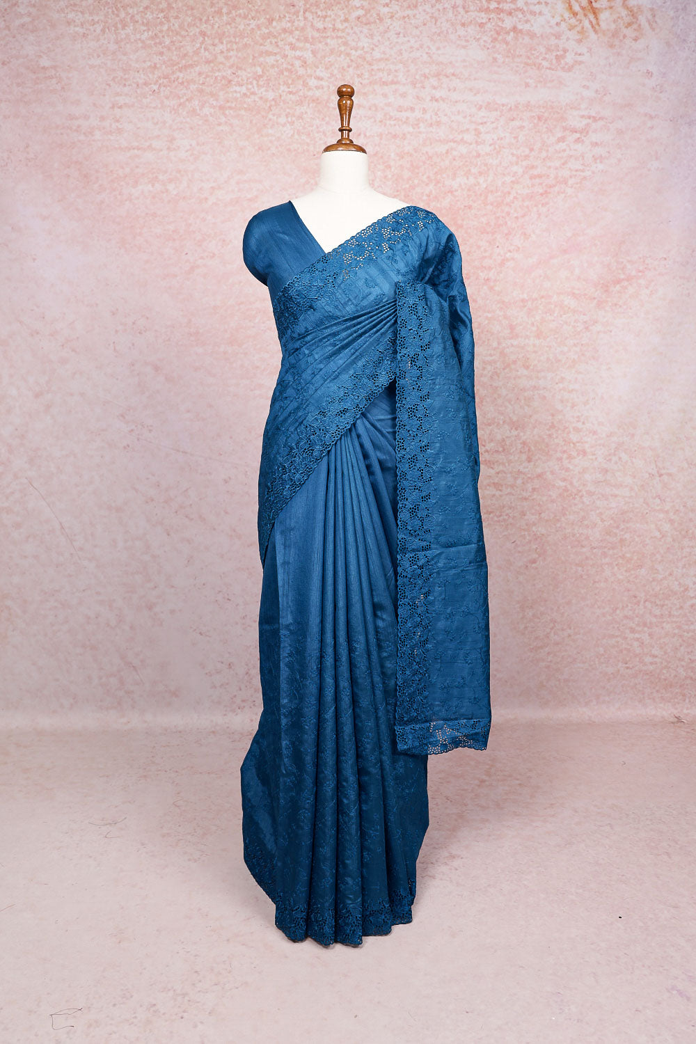 Dark Blue Semi Silk Saree