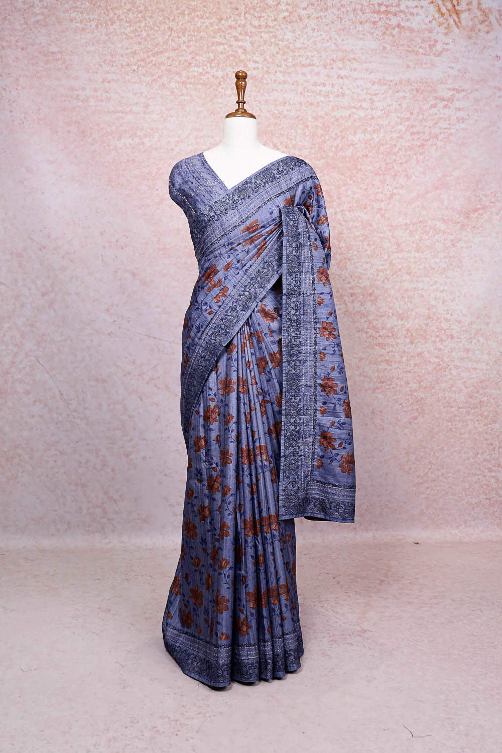 Blue Semi Silk Saree