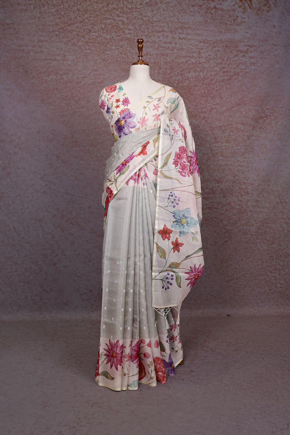 Cream Kota Saree
