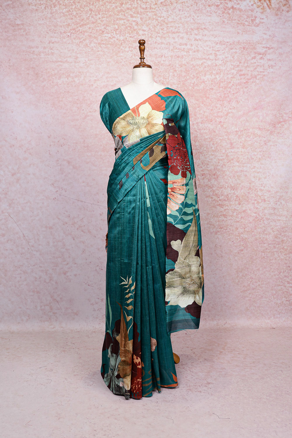 Green Semi Jute Saree