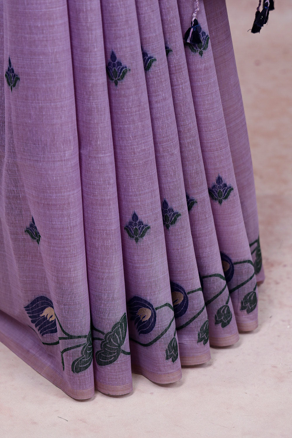 Purple Semi Chanderi Saree