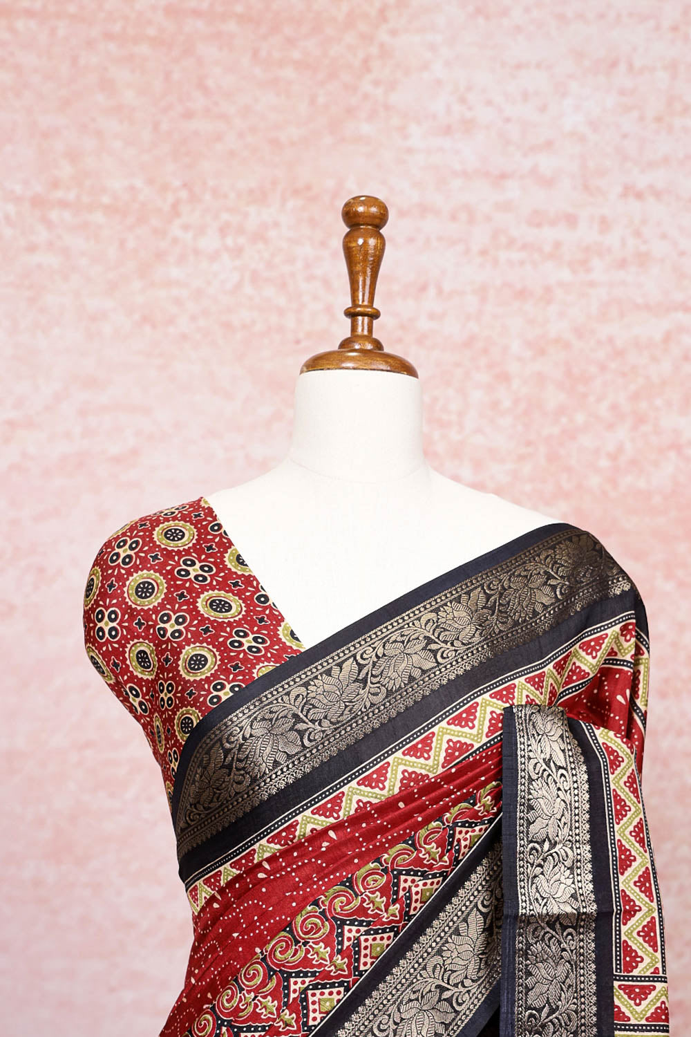 Maroon Semi Silk Saree