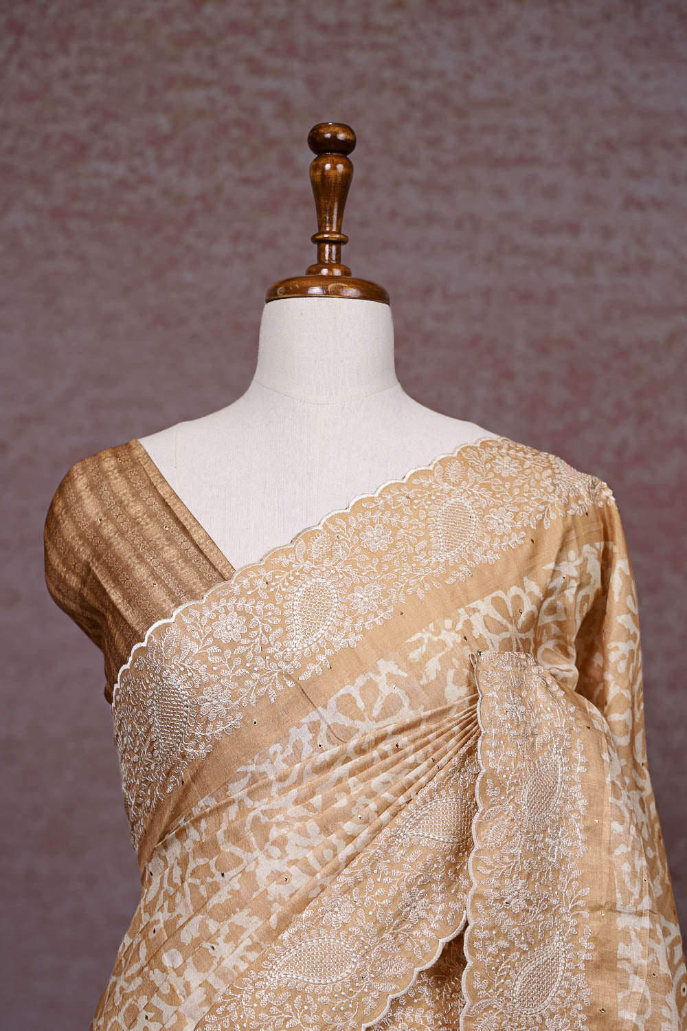 Peach Semi Silk Saree