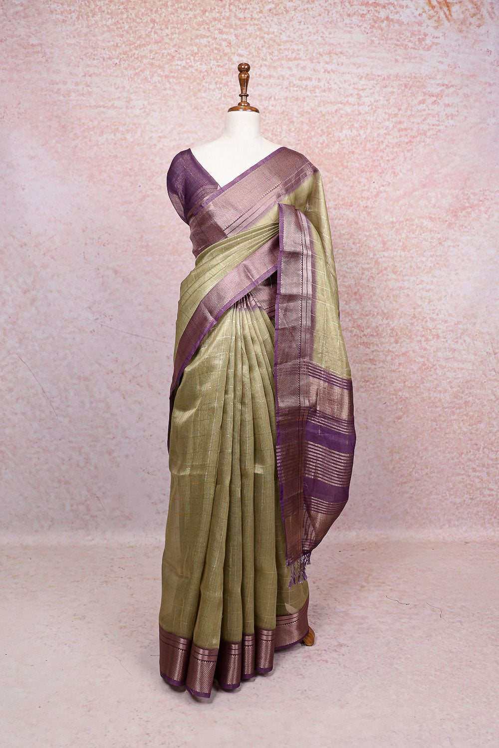 Green Semi Tissue Saree