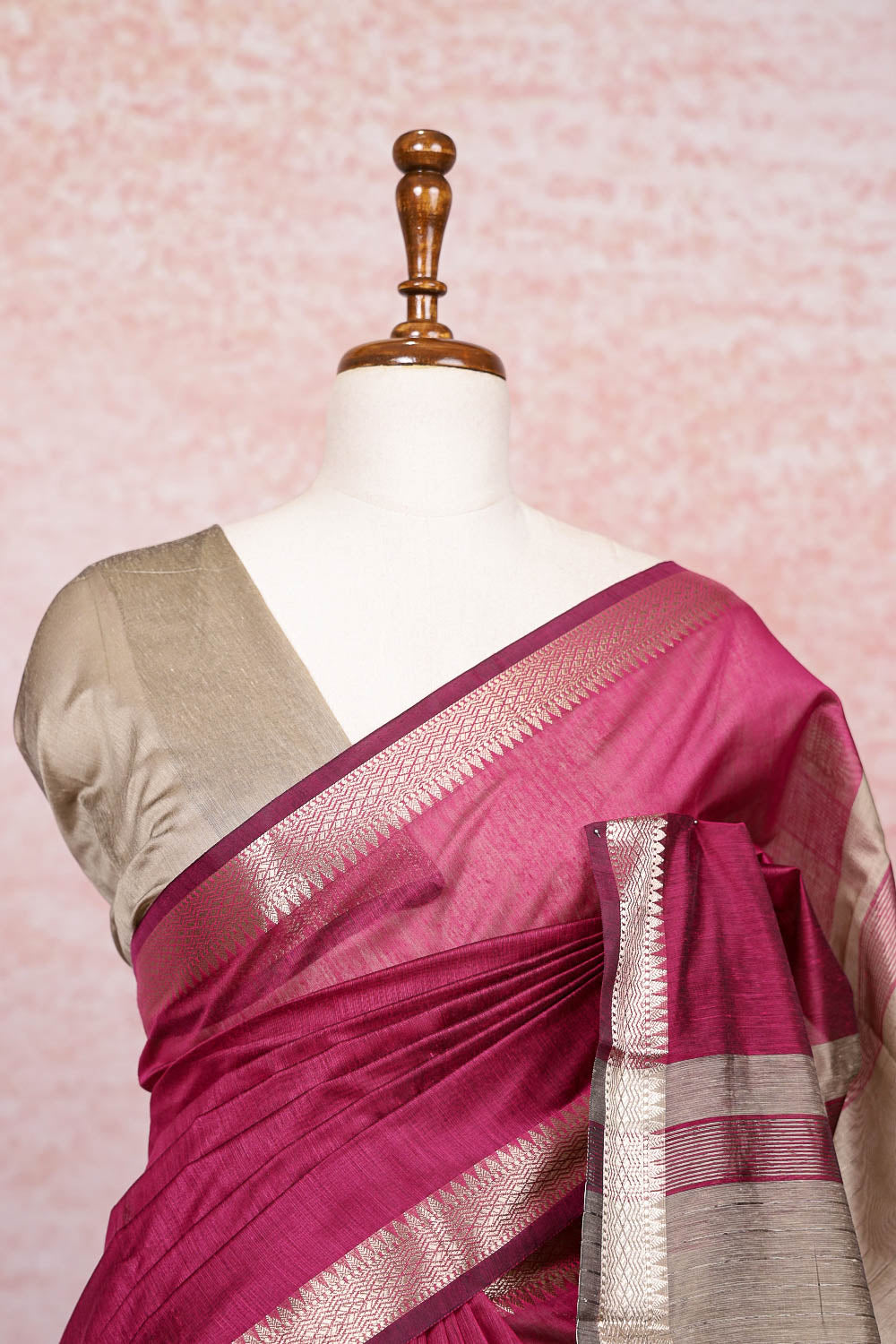 Grey Cotton Silk Saree