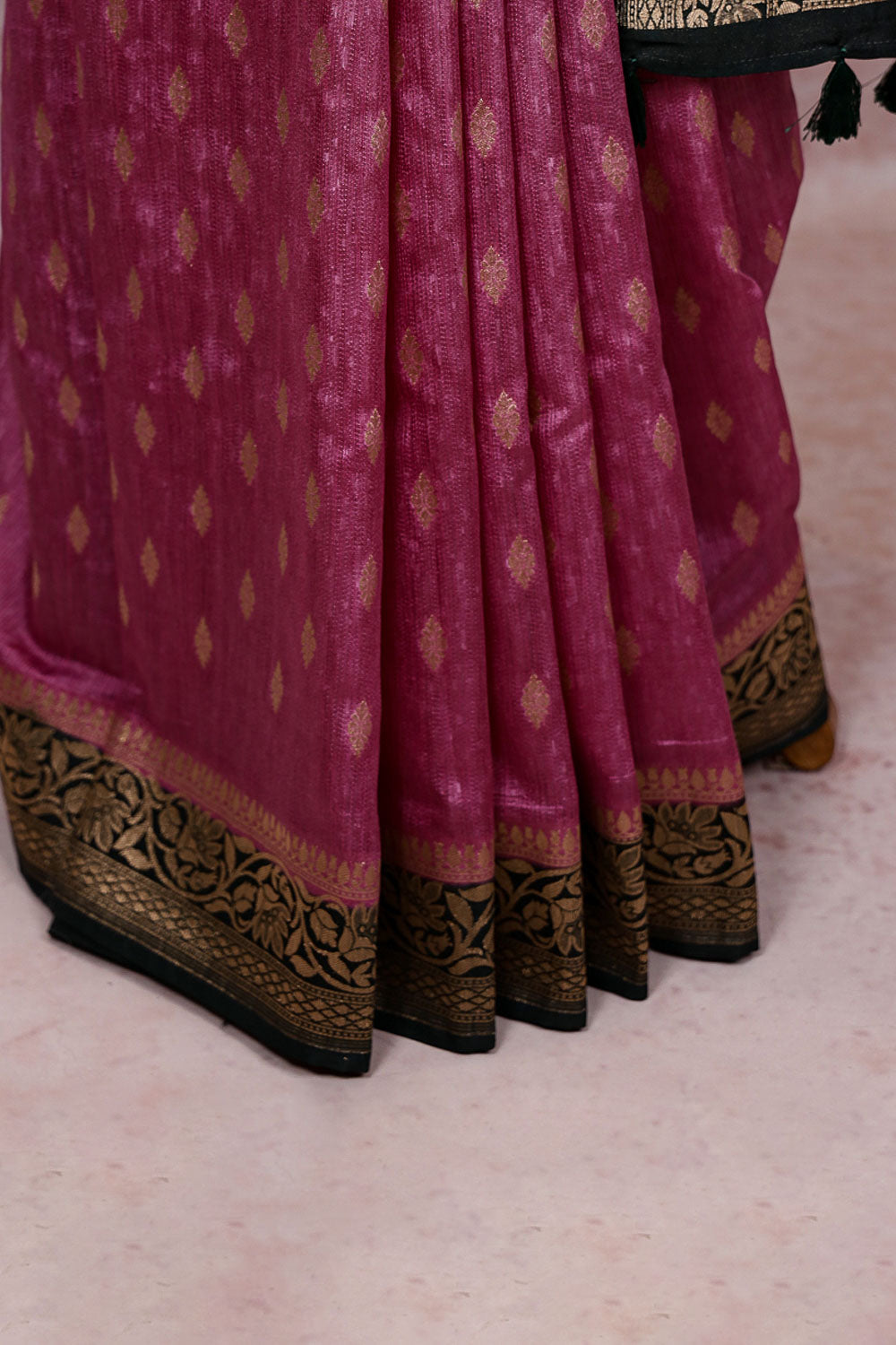 Pink Semi Jute Saree