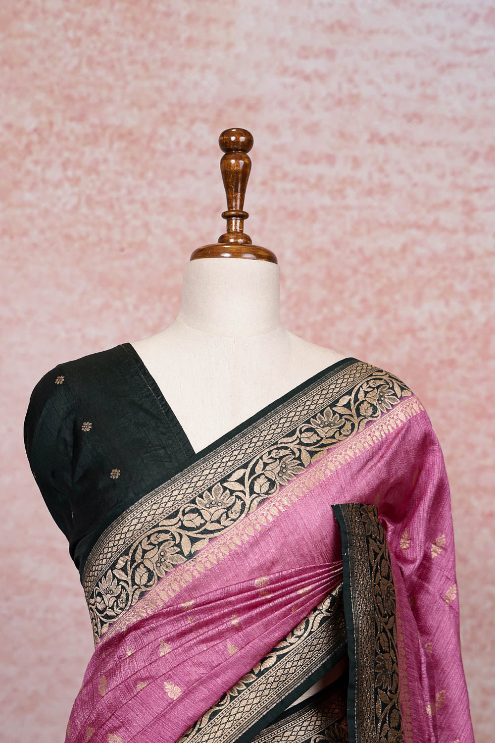 Pink Semi Jute Saree