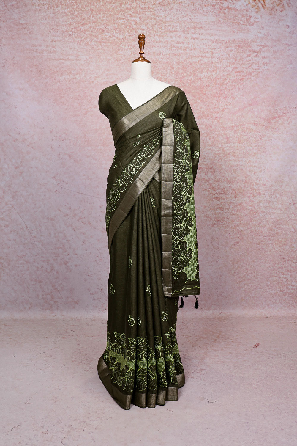Cheryupayar Green Semi Silk Saree