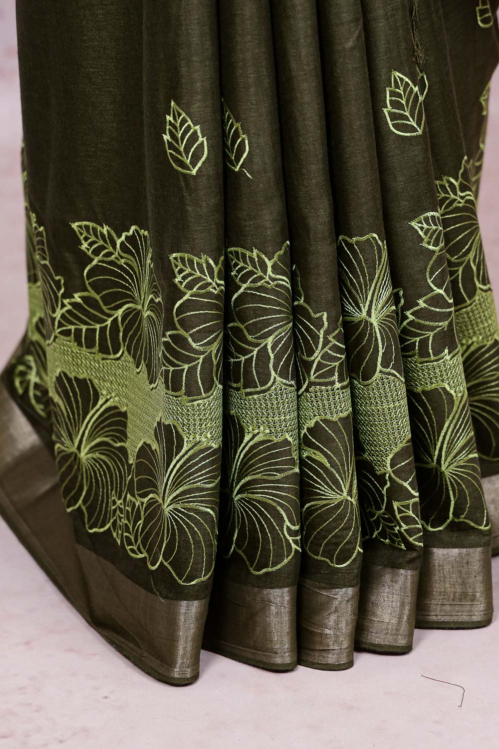 Cheryupayar Green Semi Silk Saree