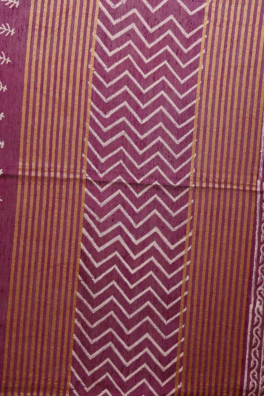 Magenta Semi Jute Saree