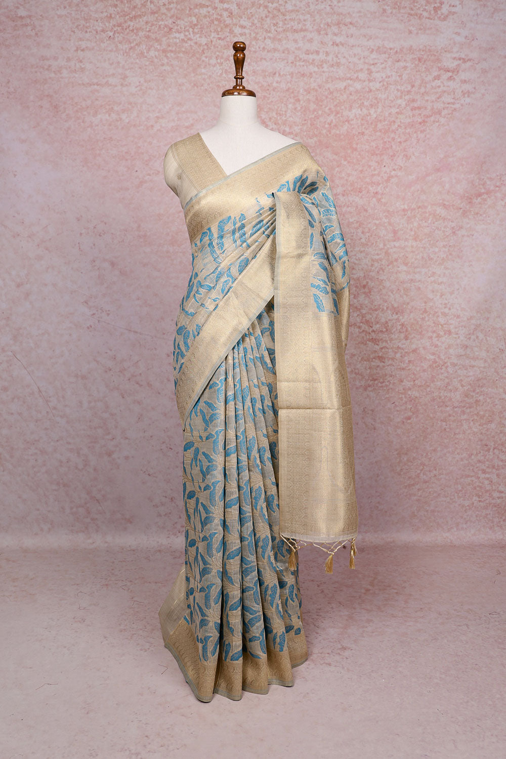 Dark Cream Chanderi Saree