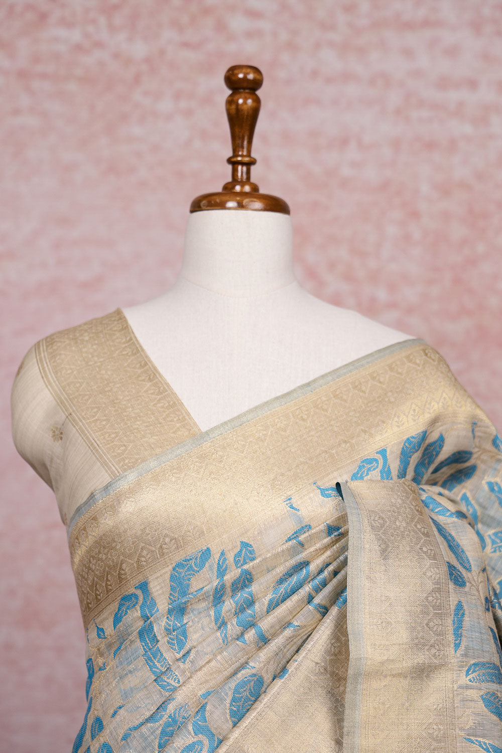 Dark Cream Chanderi Saree