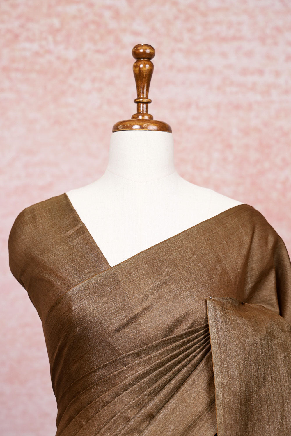 Mocha Brown Semi Tussar Saree