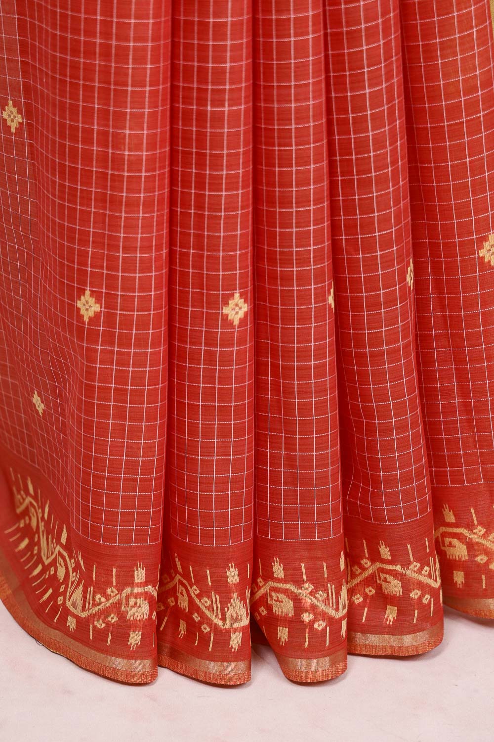 Orange Semi Tussar Saree