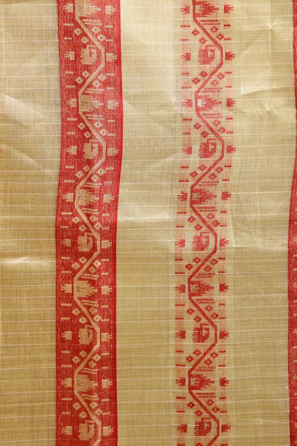 Orange Semi Tussar Saree