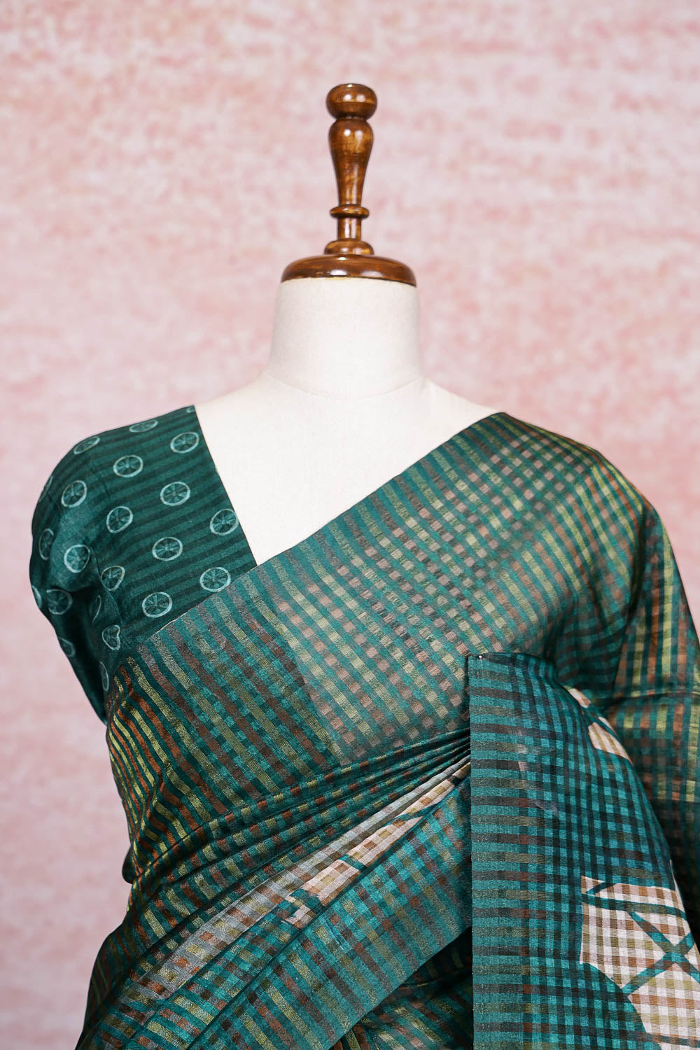 Green Semi Tussar Saree