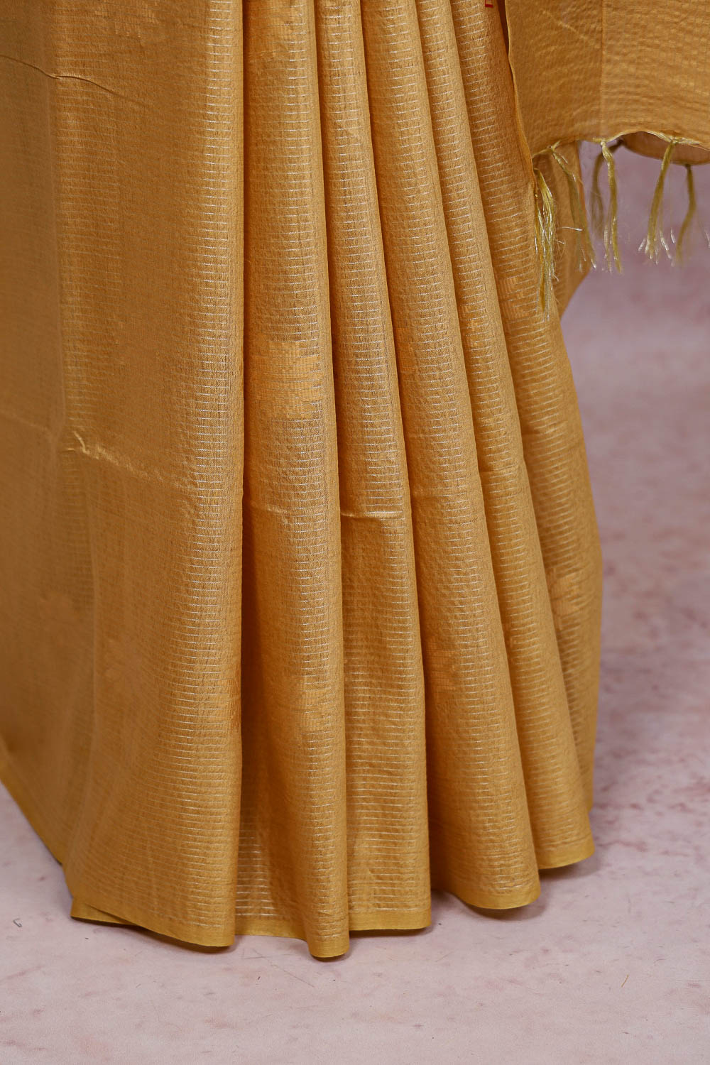Yellow Semi Tussar Saree
