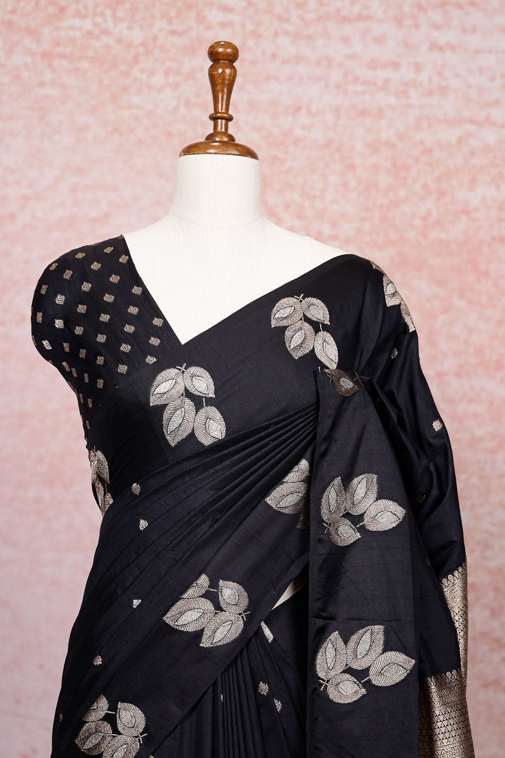Black Semi Banarasi Saree