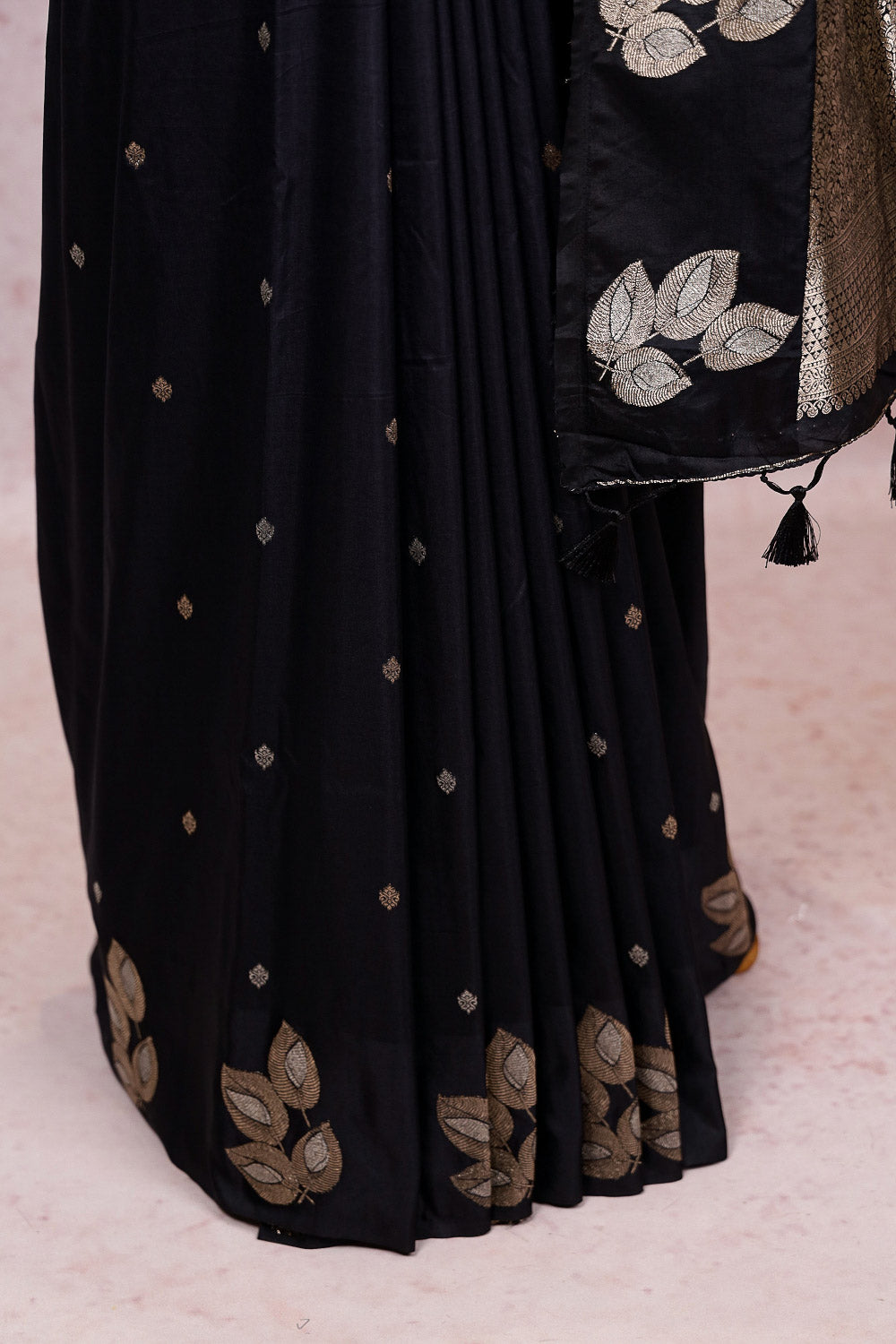 Black Semi Banarasi Saree
