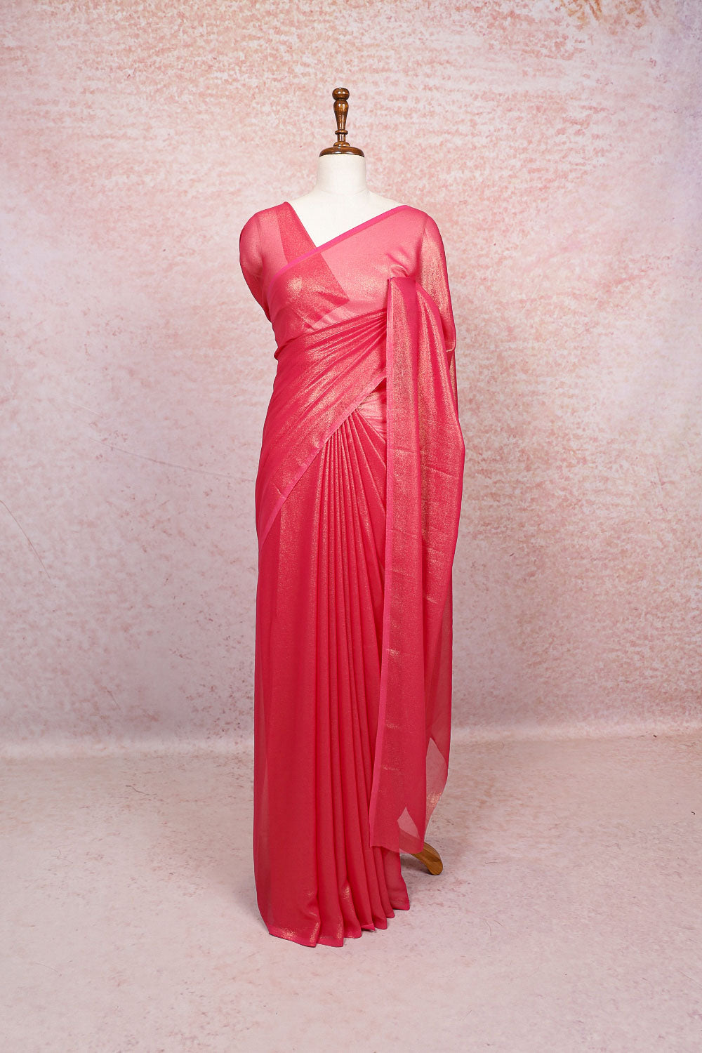 Pink Chiffon Saree