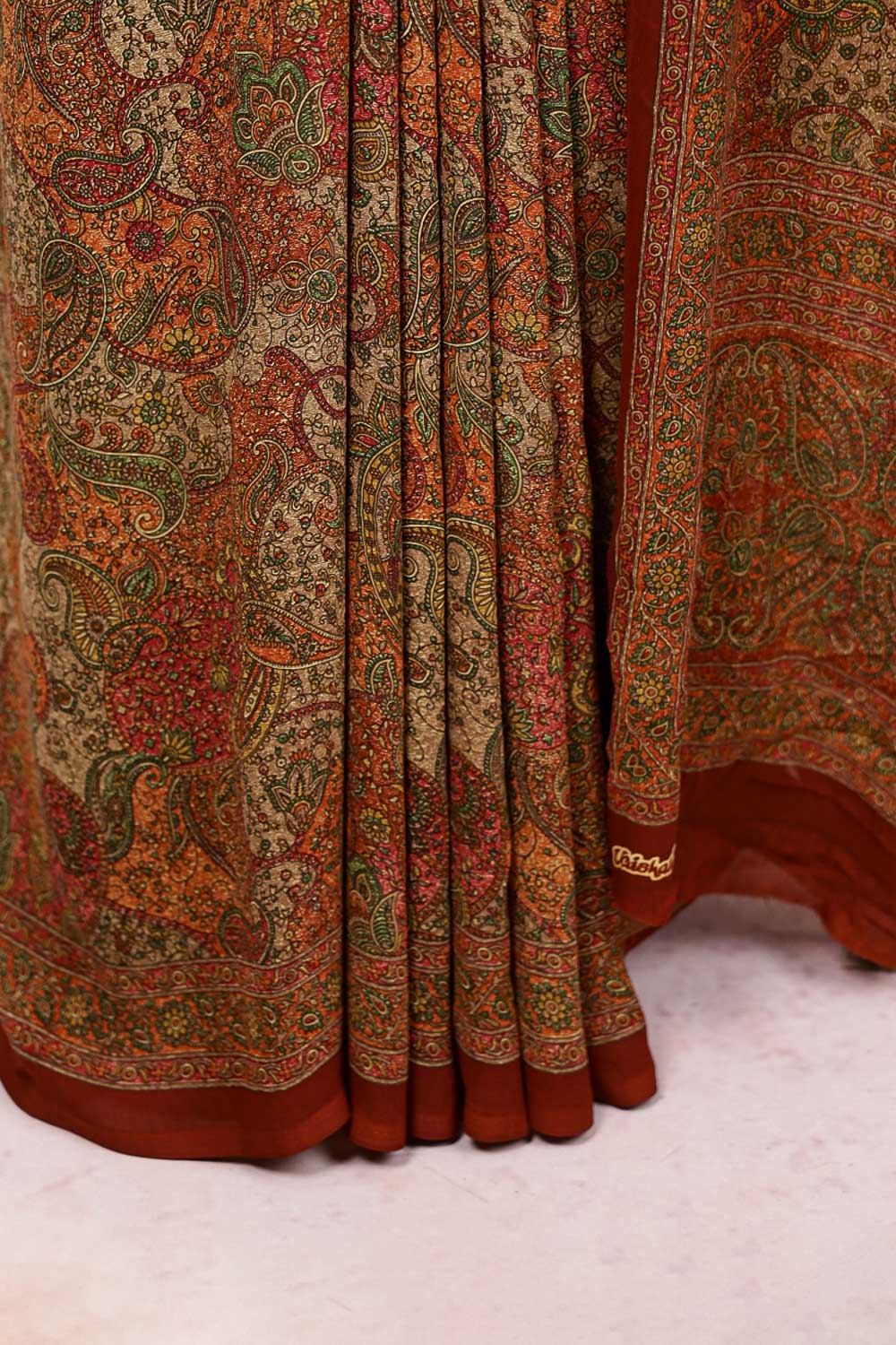 Multi Colors Crepe Saree