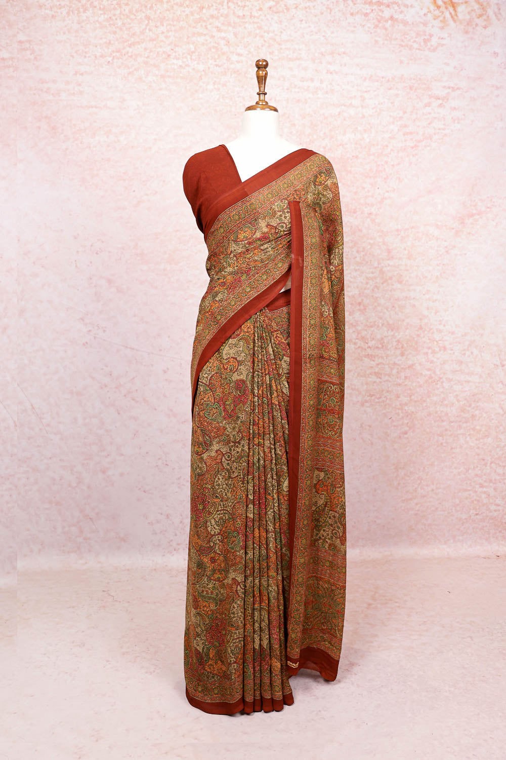Multi Colors Crepe Saree