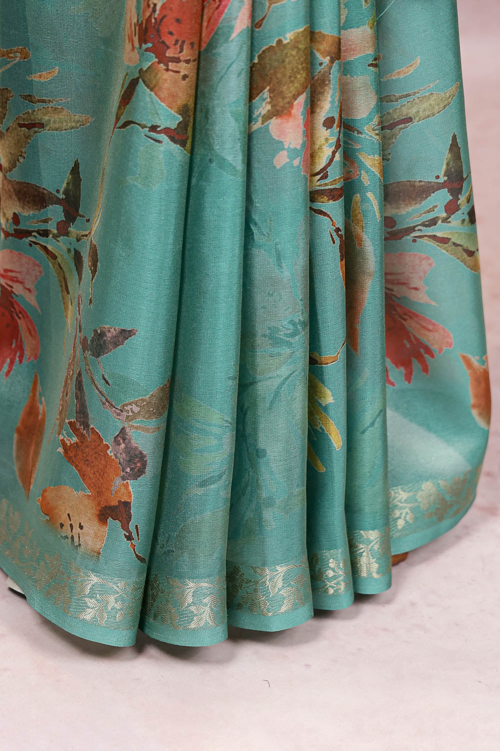 Sea Green Semi Organza Saree