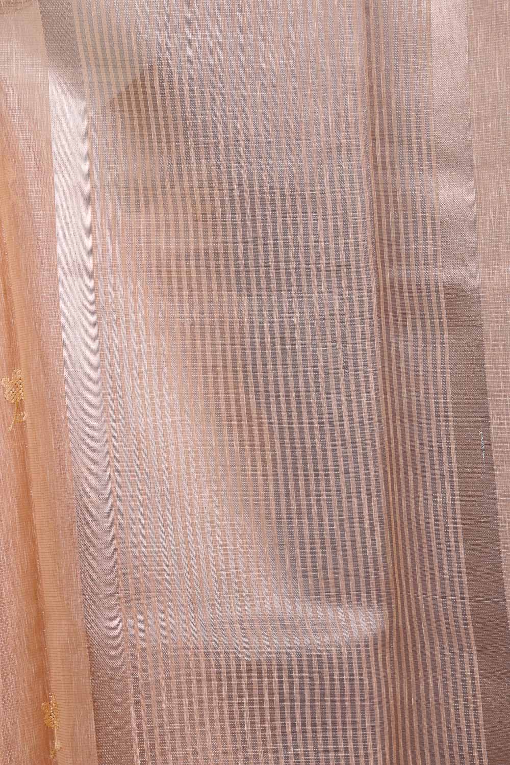Peach Semi Tissue Saree