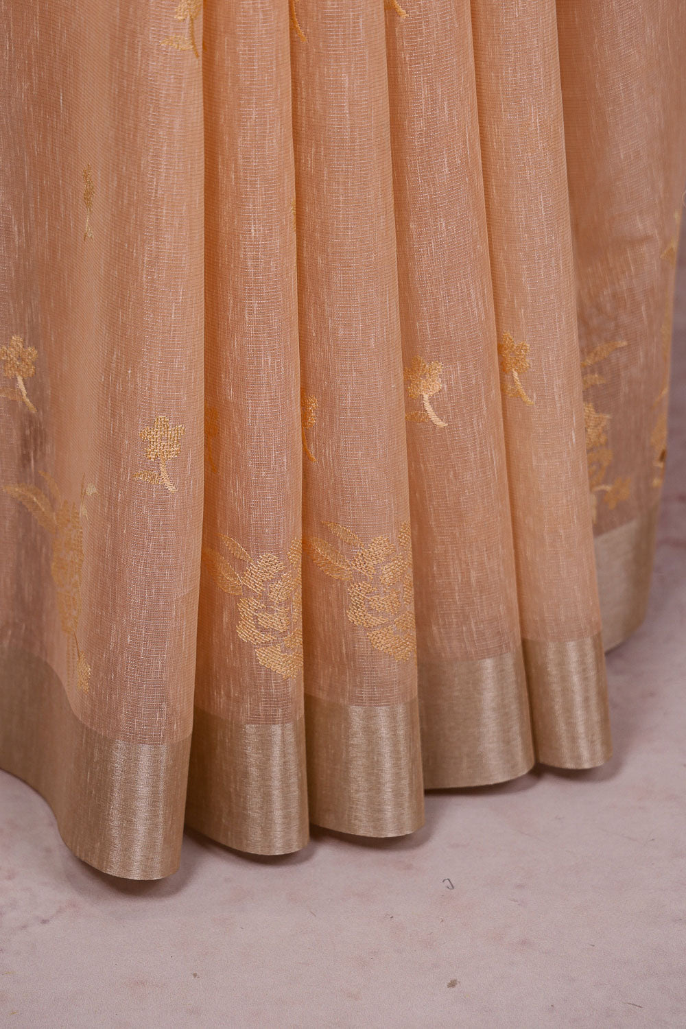 Peach Semi Tissue Saree