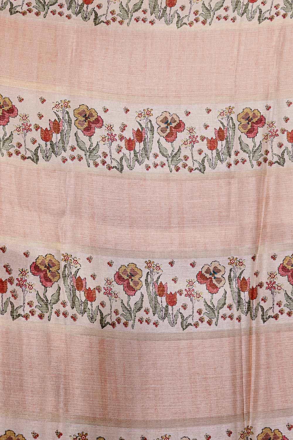 Peach Semi Banarasi Saree