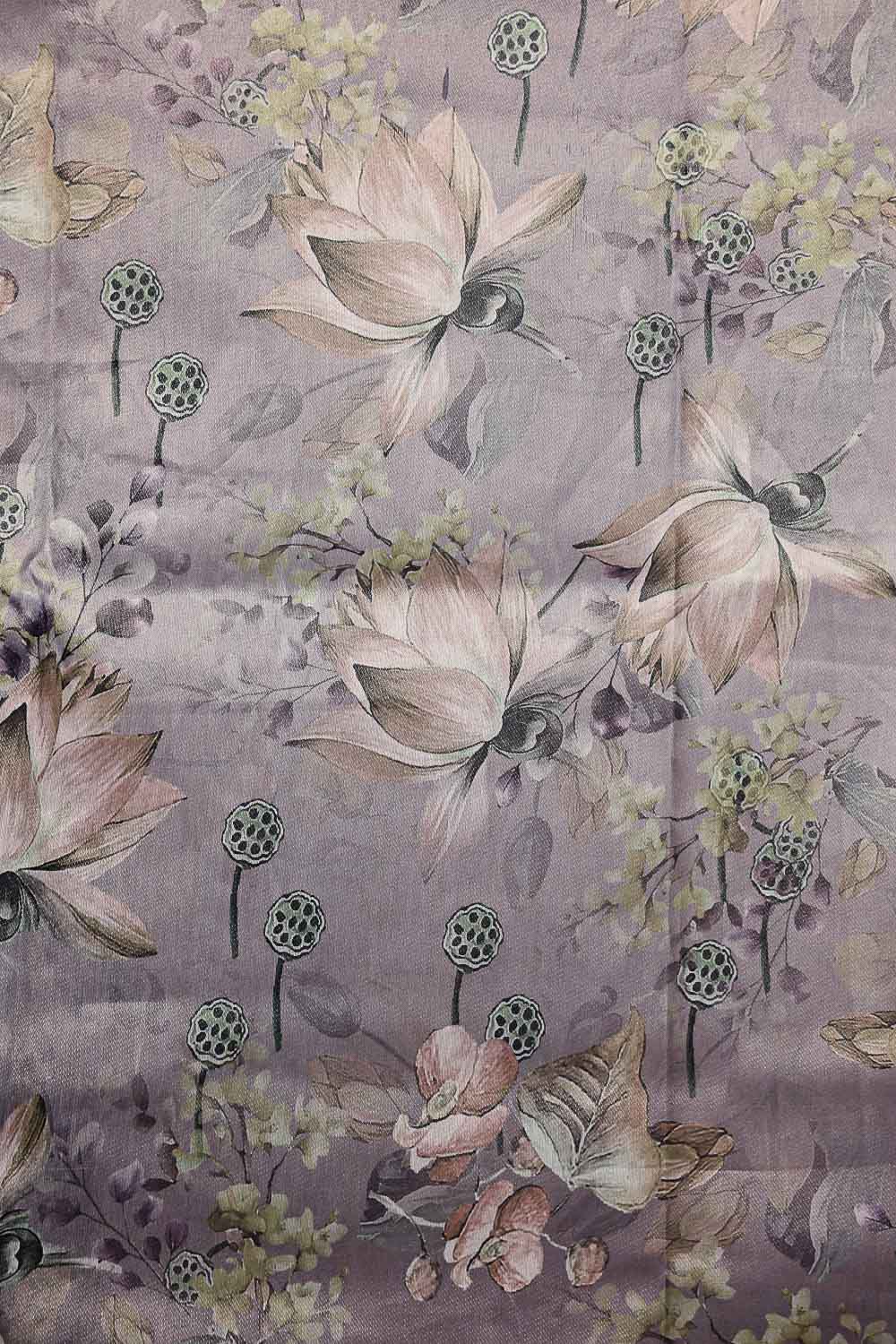 Grey Semi Tissue Saree