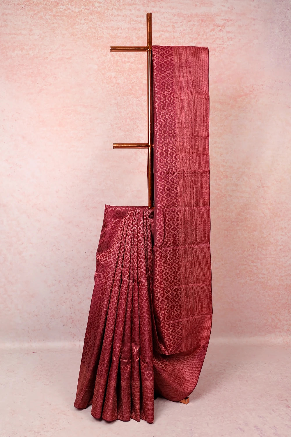 Dark Wine Kancheepuram Silk Saree