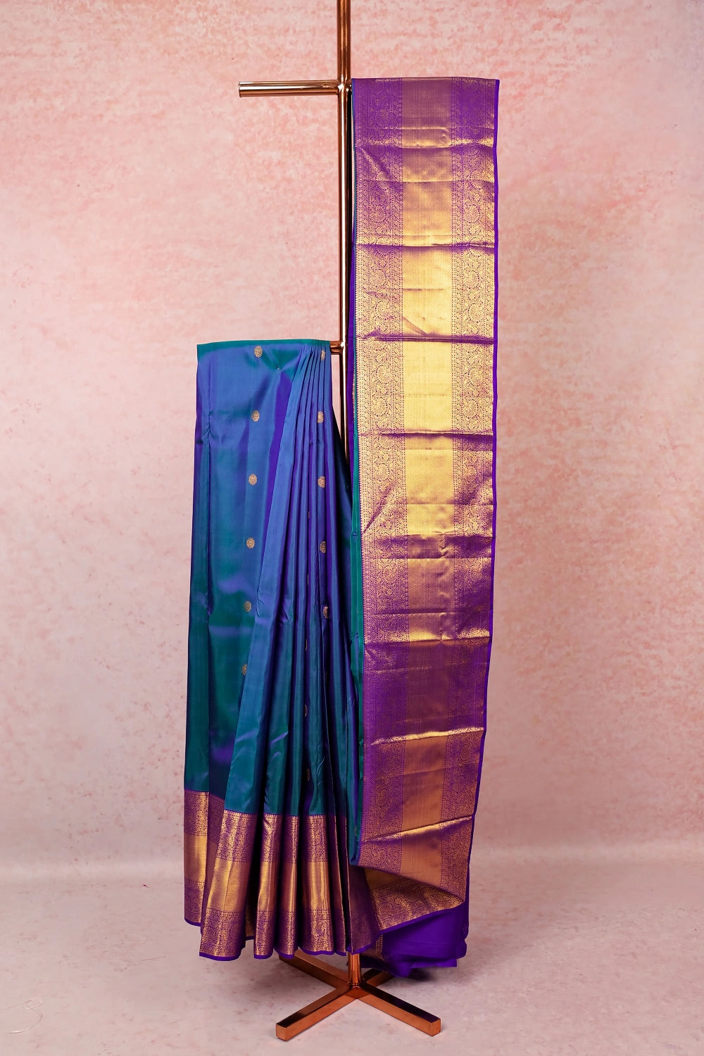 Peacock Green Traditional Kancheepuram Silk Saree