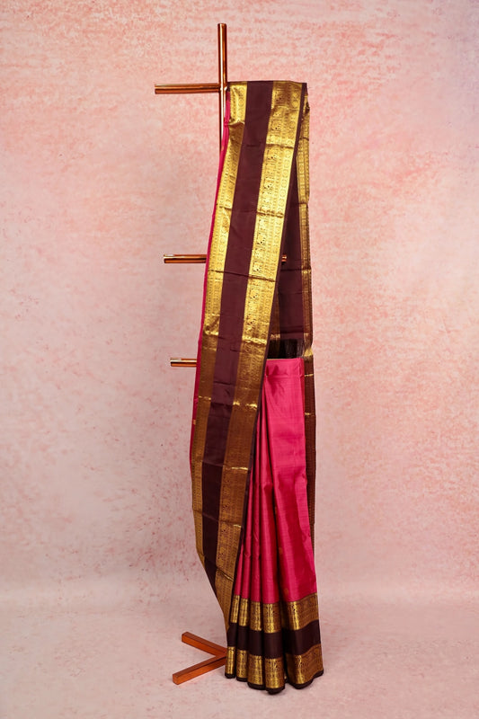 Onion Pink Traditional Kancheepuram Silk Saree