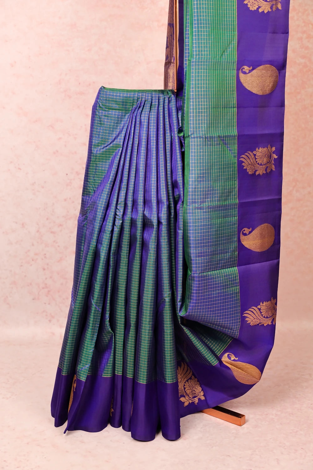Peacock Blue Traditional Kancheepuram Silk Saree