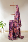 Purple Tussar Silk Saree