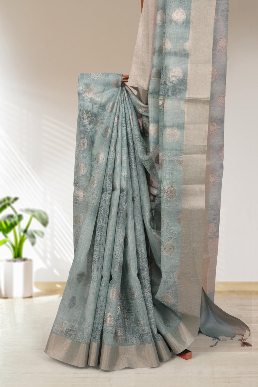 Green Semi Tissue Saree