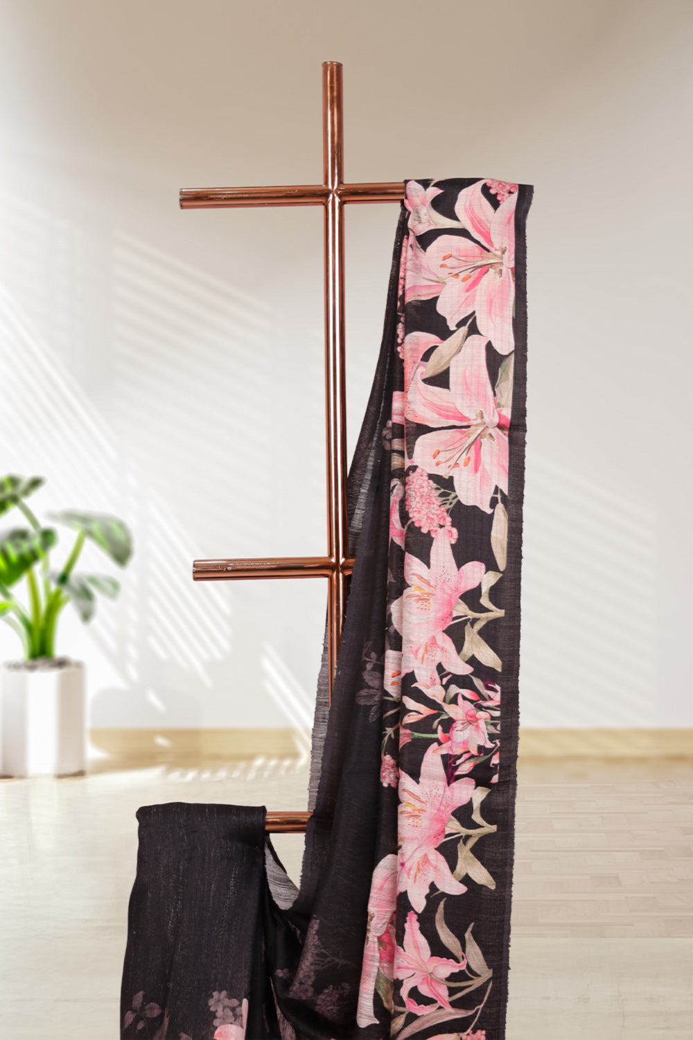 Black Jute Silk Saree