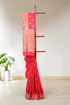 Red Satin Banarasi Saree