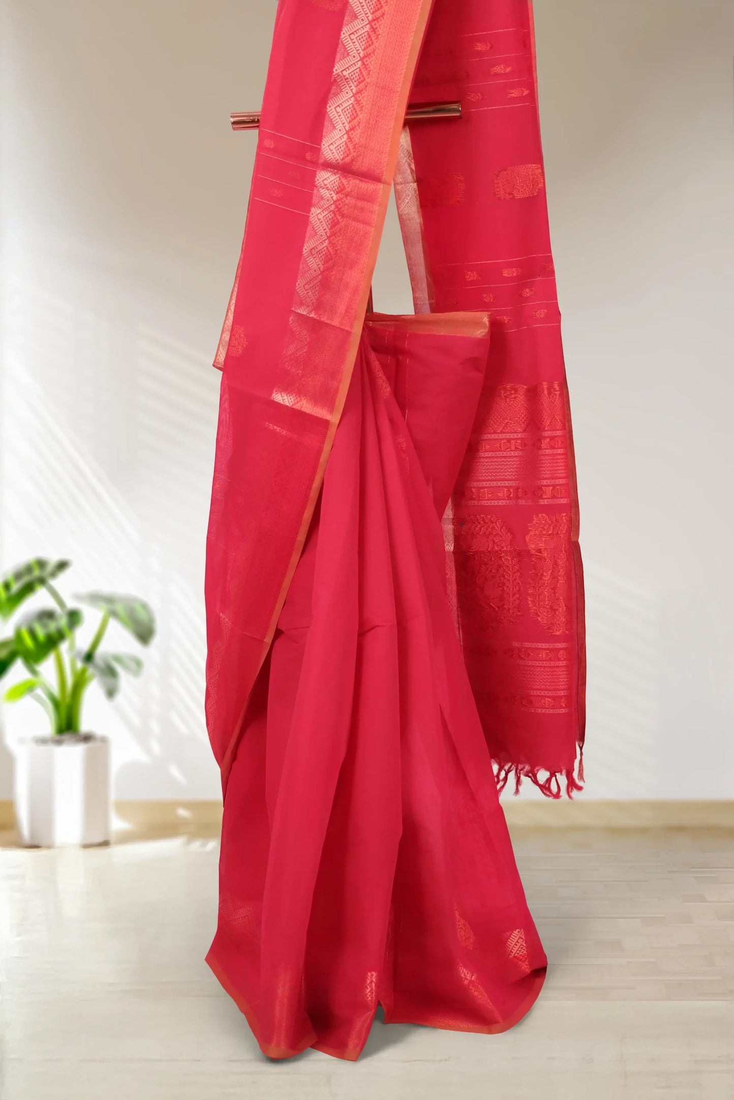 Magenta Cotton Saree